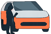 A drawing of a car windshield been replace