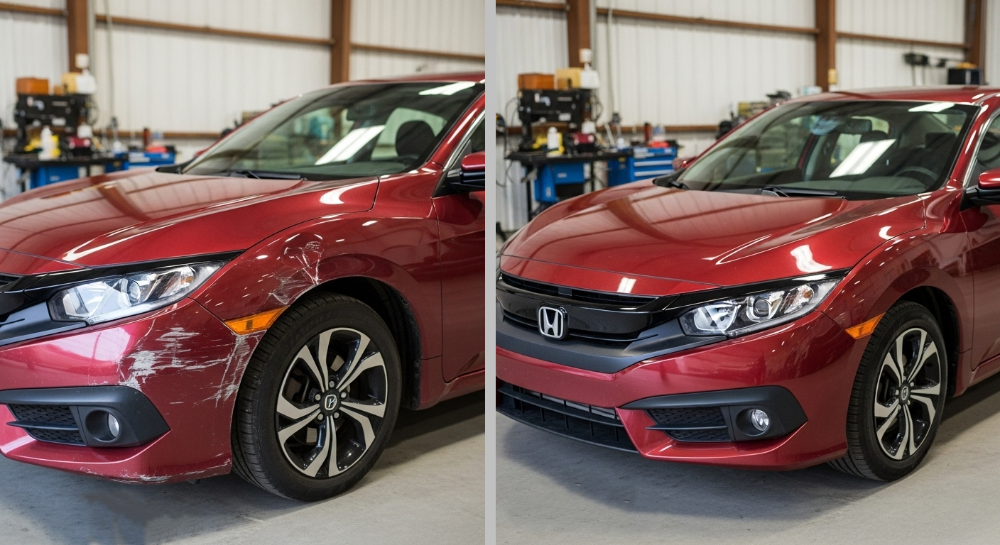 And after and before a car restoration