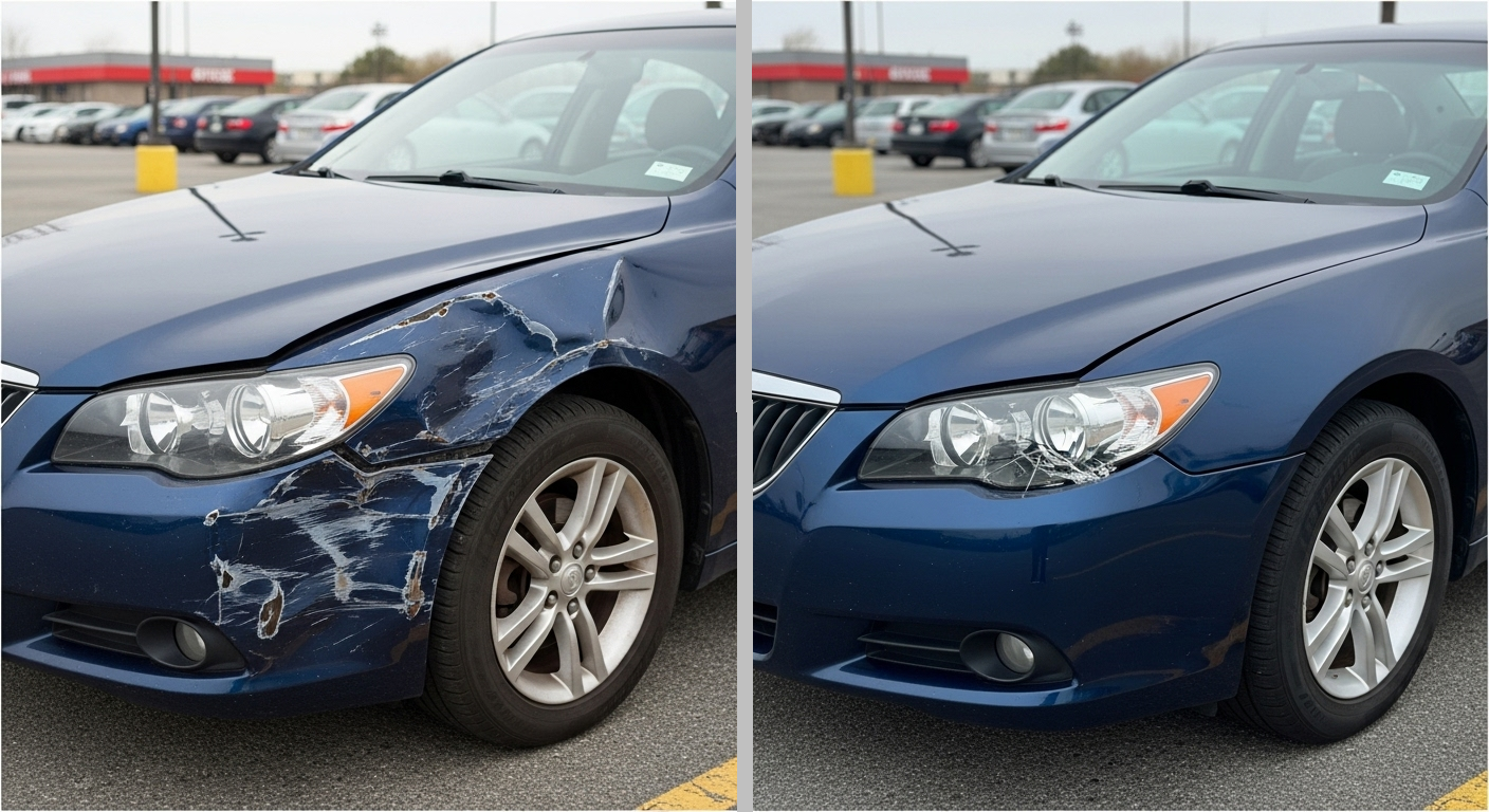 And after and before a car restoration